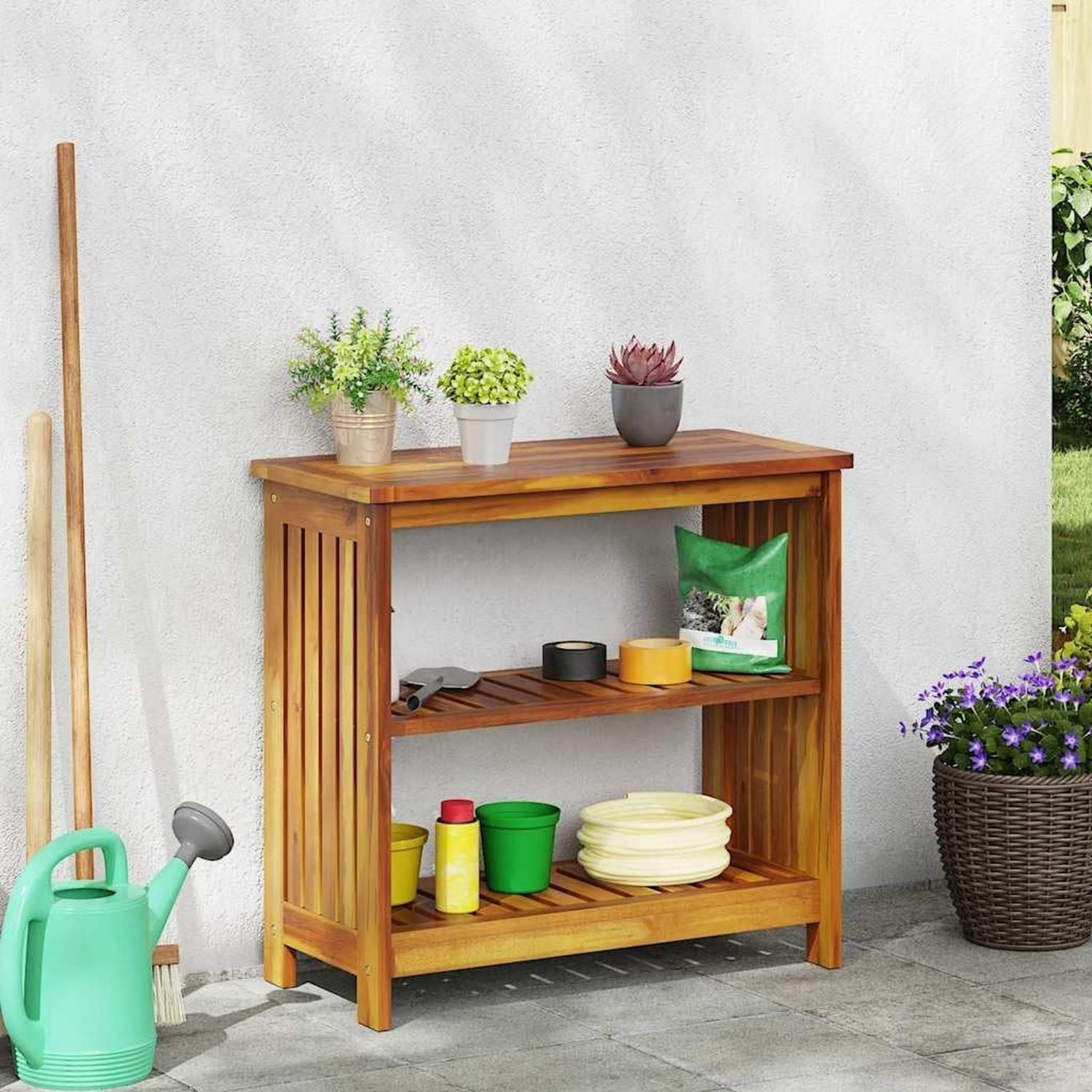 Scatola pieghevole da esterno con ruote impermeabile da giardino PP Materiale Box165L per un facile trasporto e organizzazione di articoli da giardino Strumenti e attrezzature