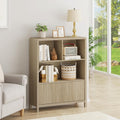 Credenza en.casa Bassa Scaffale con 2 Ante Push to Open e Scomparti Aperti Mobile Contenitore 103 x 80 x 28 per Soggiorno Corridoio Studio Sideboard cm Effetto Rovere