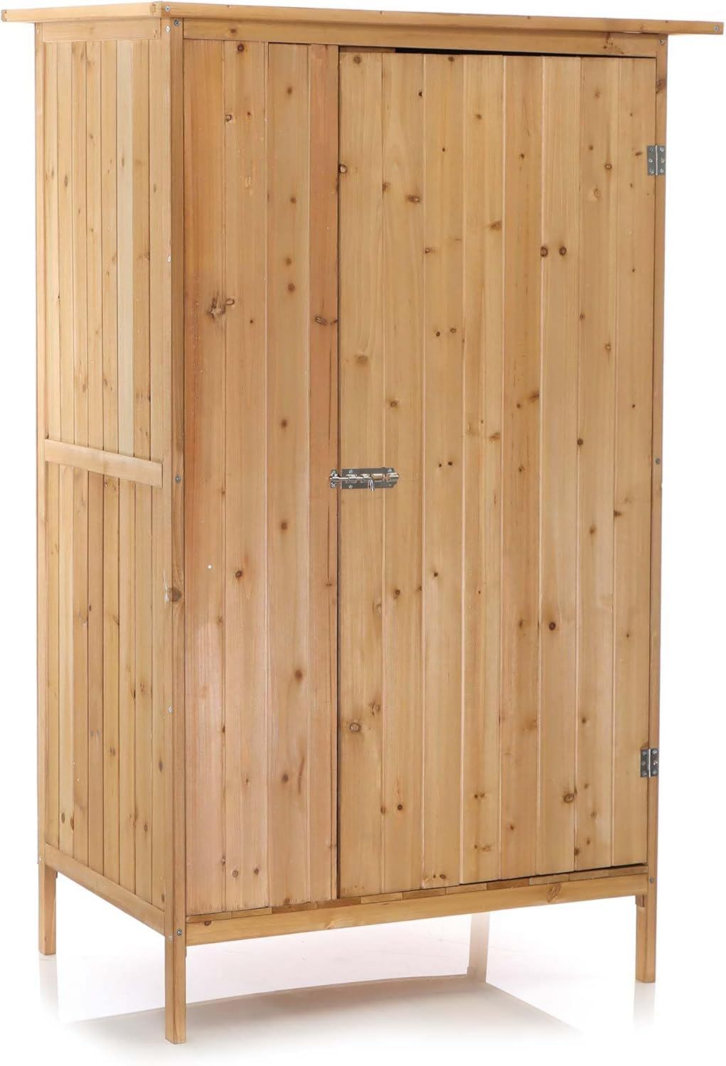 Armadio Wiltec da giardino a un anta in Capanno degli attrezzi x x legno per esterno 92 57 154 cm