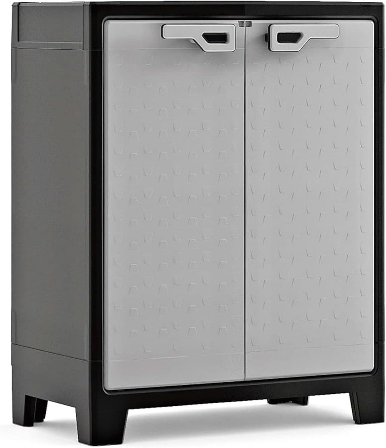 Armadio Keter Basso Titan da interno ed esterno 2 Ripiani Regolabili H Cm 80 x 44 x 100 Grigio
