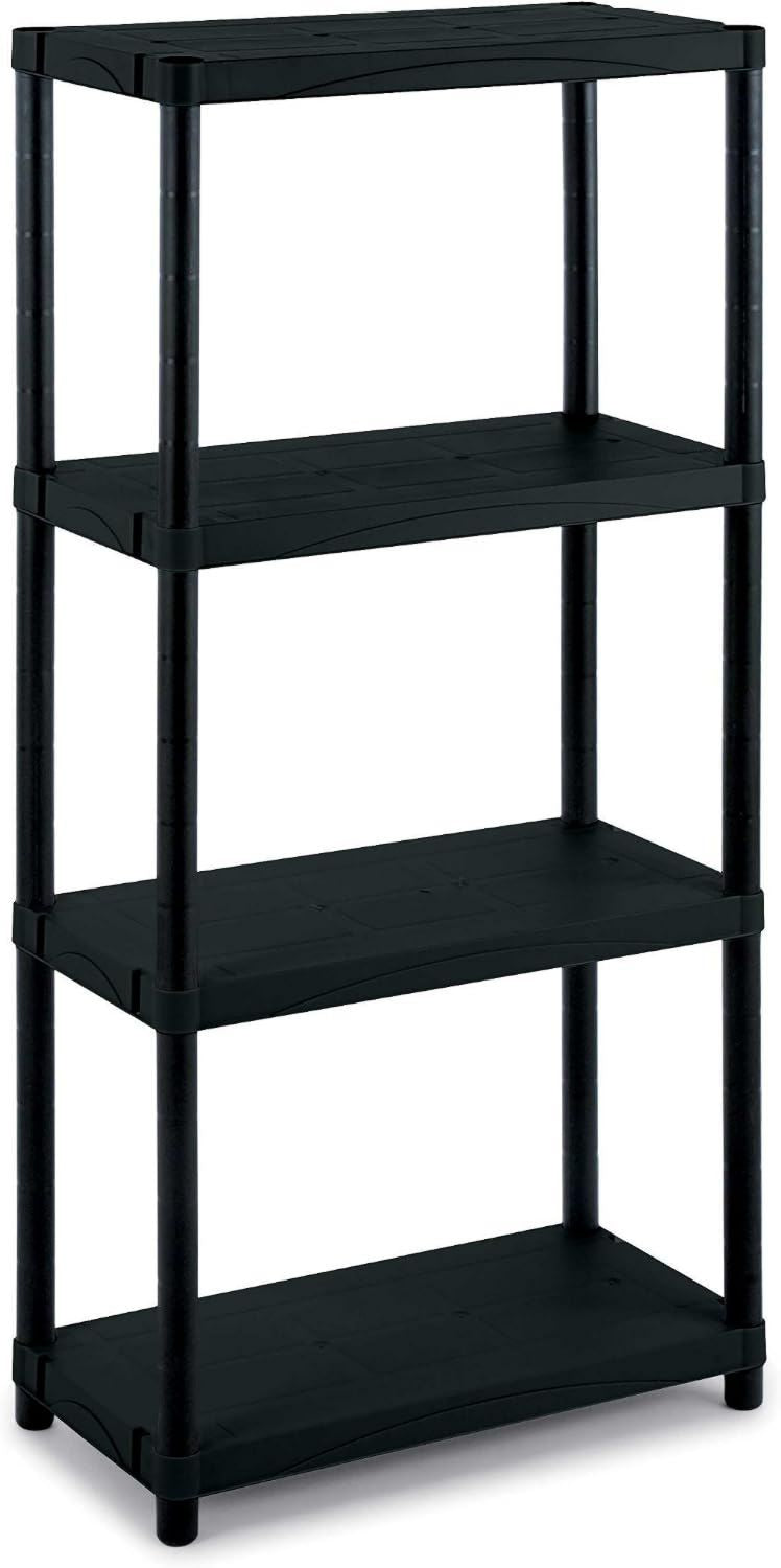 Armadietto tectake da Giardino in Rattan e WPC 90 55 5 87 cm Mobile da Esterno 2 Ante Vano Aperto Resistente alle Intemperie Piedini Regolabili Ideale Arredo Giardino e Terrazzo x x Grigio