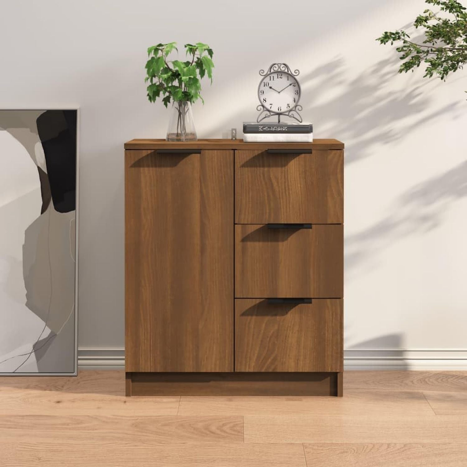 Credenza Home Giardino Rovere Affumicato cm Ingegnerizzato 120 x 30 x 75 Legno